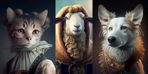 Disney Animal Princesses Portraits generated by midjourney