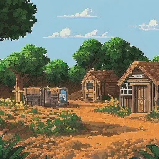 Pixel Art Locations Buildings On Biomes