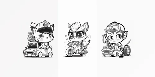 Ride Vehicle Coloring Pages For Kids generated by midjourney