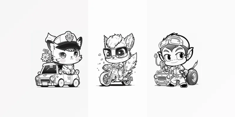 Ride Vehicle Coloring Pages For Kids generated by undefined