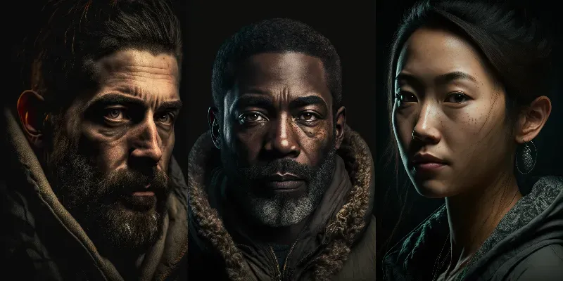 Dark Portrait Photos generated by undefined