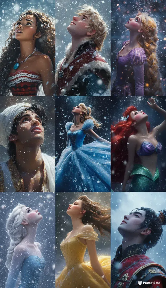 Disney Princesses And Princes Hyperrealistic