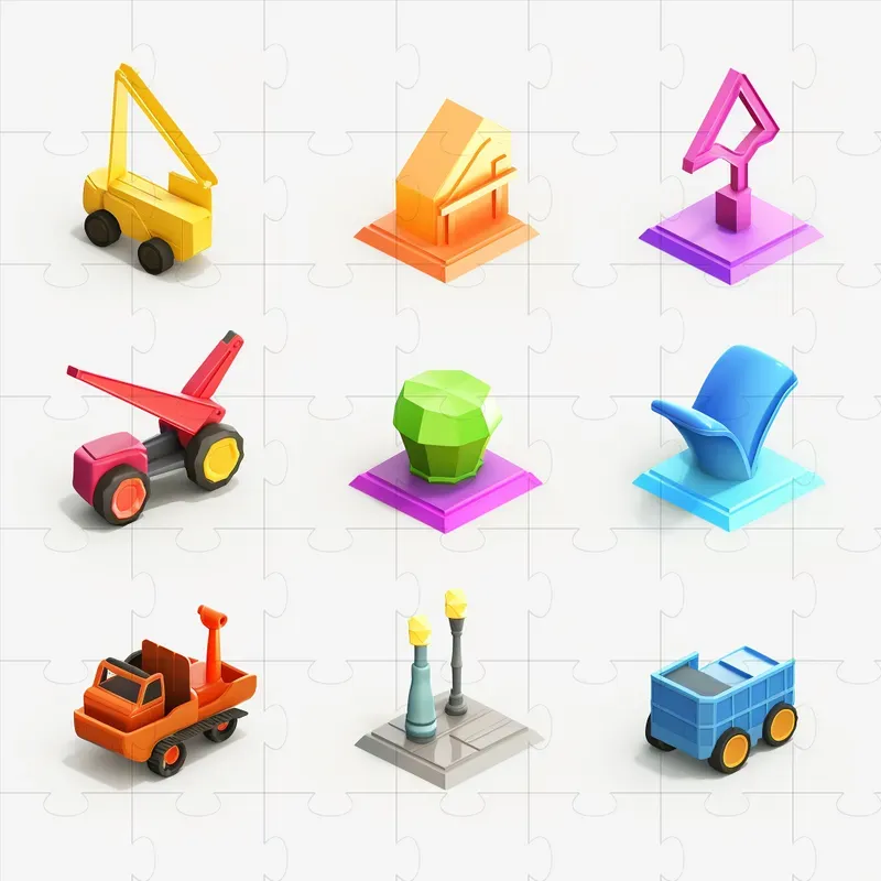 Glassmorphic Isometric Icons