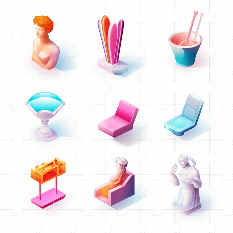 Glassmorphic Isometric Icons