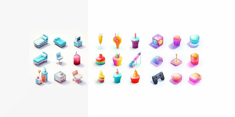 Glassmorphic Isometric Icons generated by undefined