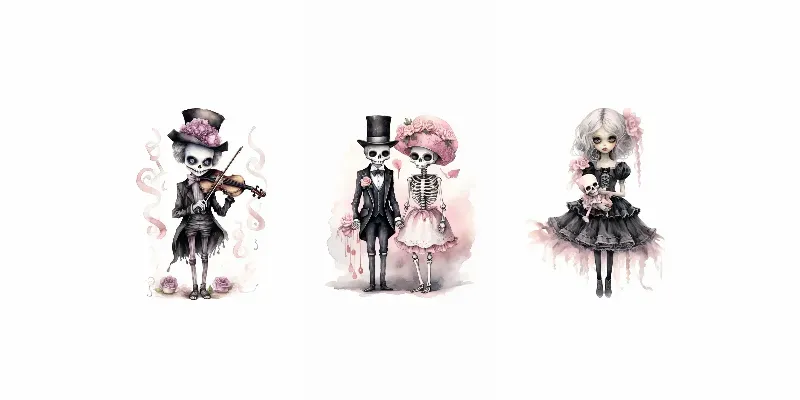 Vintage Style Halloween Watercolors generated by undefined