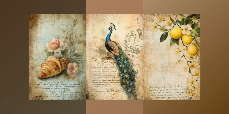 Vintage Junk Journal Pages generated by undefined