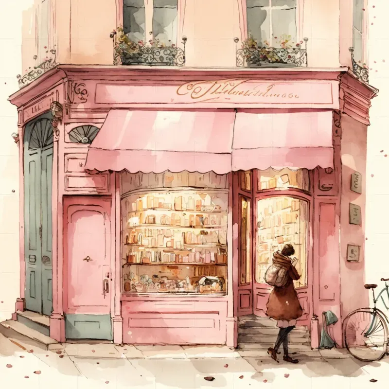 Pretty Parisian Watercolor Shopfronts