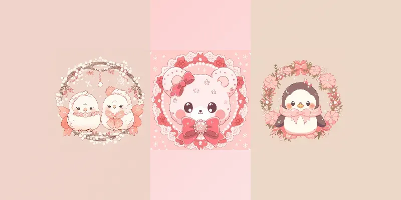 Kawaii Christmas Animal Decorative Logos generated by undefined