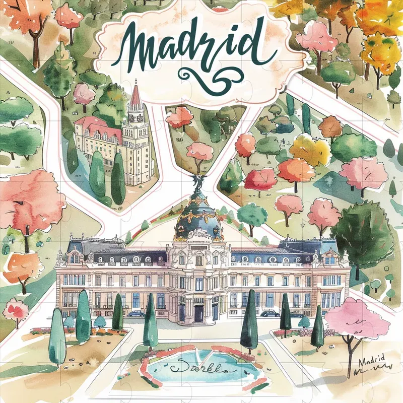 Cute Travel Map Postcard Illustrations