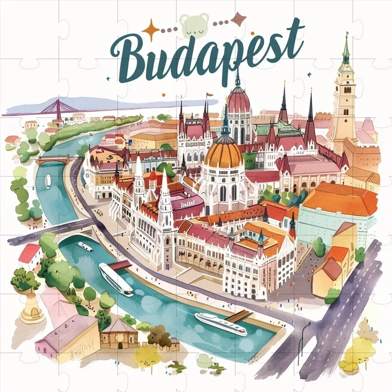 Cute Travel Map Postcard Illustrations