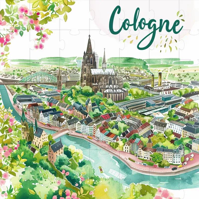 Cute Travel Map Postcard Illustrations