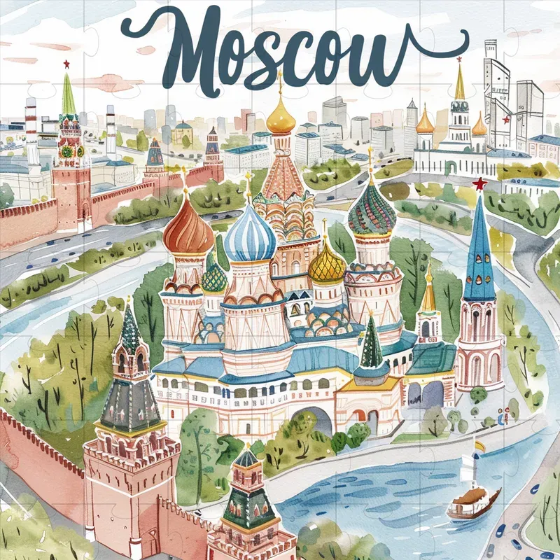 Cute Travel Map Postcard Illustrations