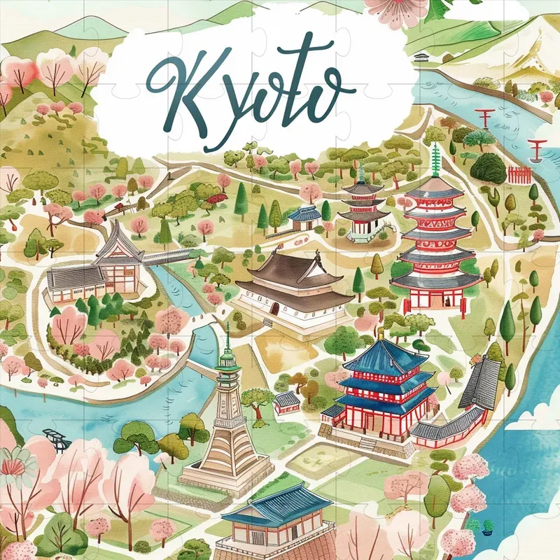 Cute Travel Map Postcard Illustrations