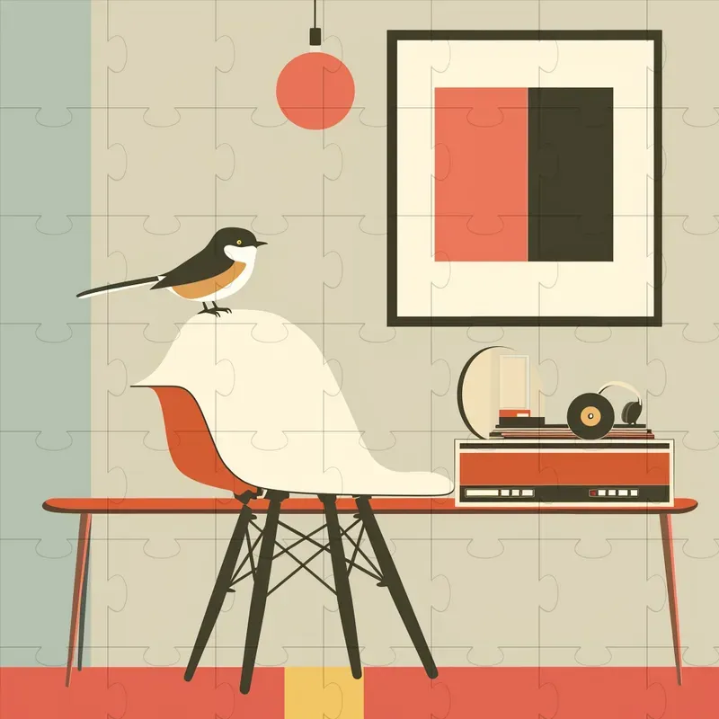 Mid Century Modern Graphic Pets Art