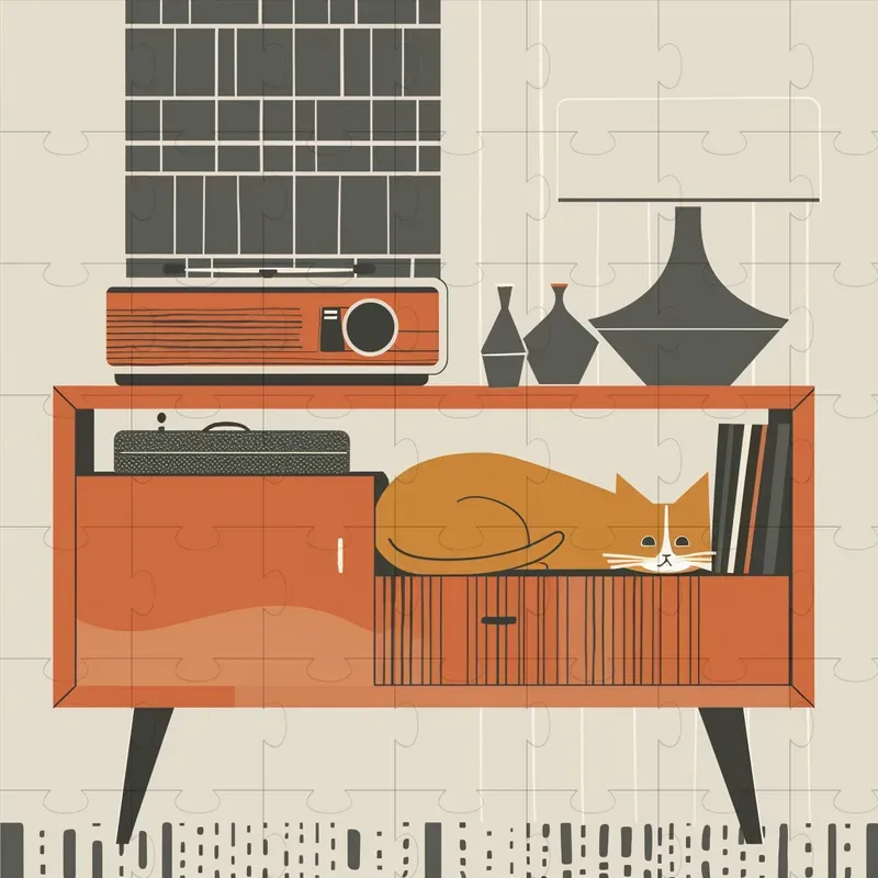 Mid Century Modern Graphic Pets Art