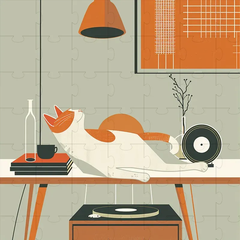 Mid Century Modern Graphic Pets Art
