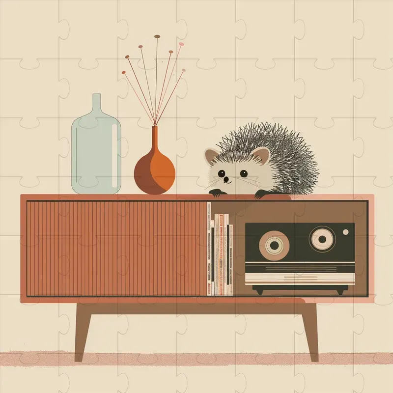 Mid Century Modern Graphic Pets Art