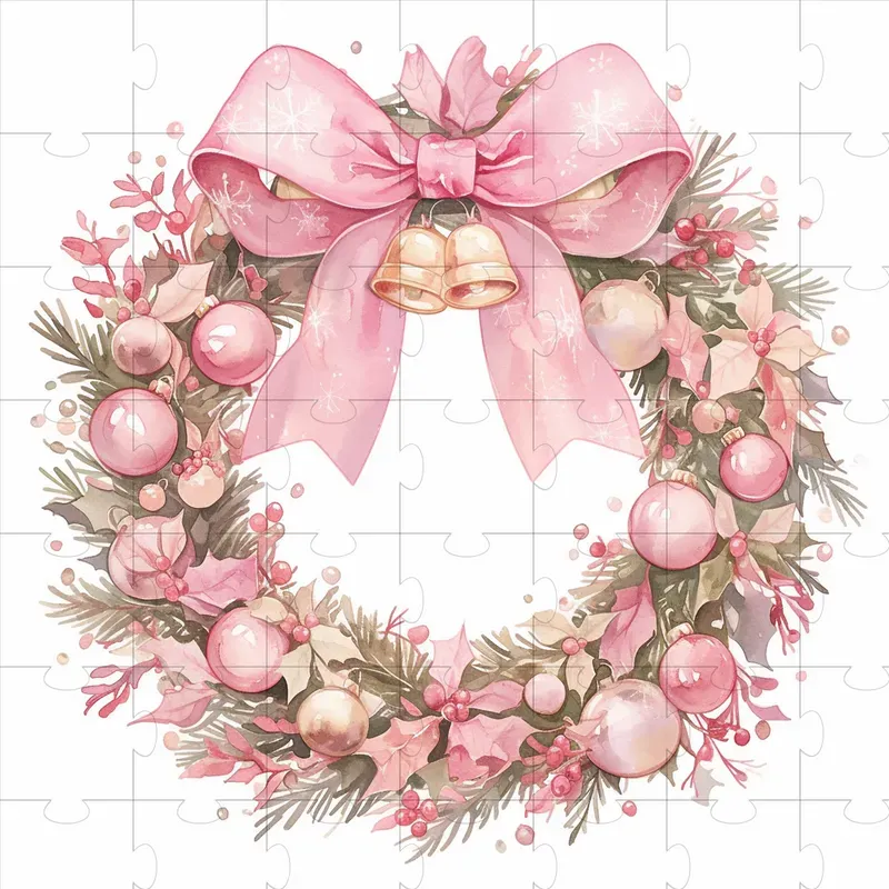 Minimal Kawaii Pink Christmas Clip Art