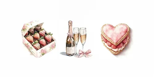 Sweet Valentines Day Delights Cliparts generated by midjourney