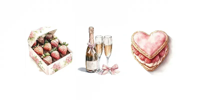 Sweet Valentines Day Delights Cliparts generated by undefined