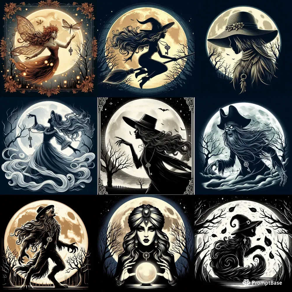 Haunting Halloween Moonlit Scenes