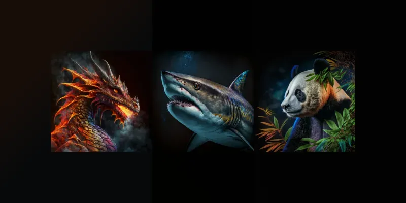 Colourful Animal Portraits generated by undefined
