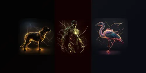 Neon Outlined Designs generated by midjourney