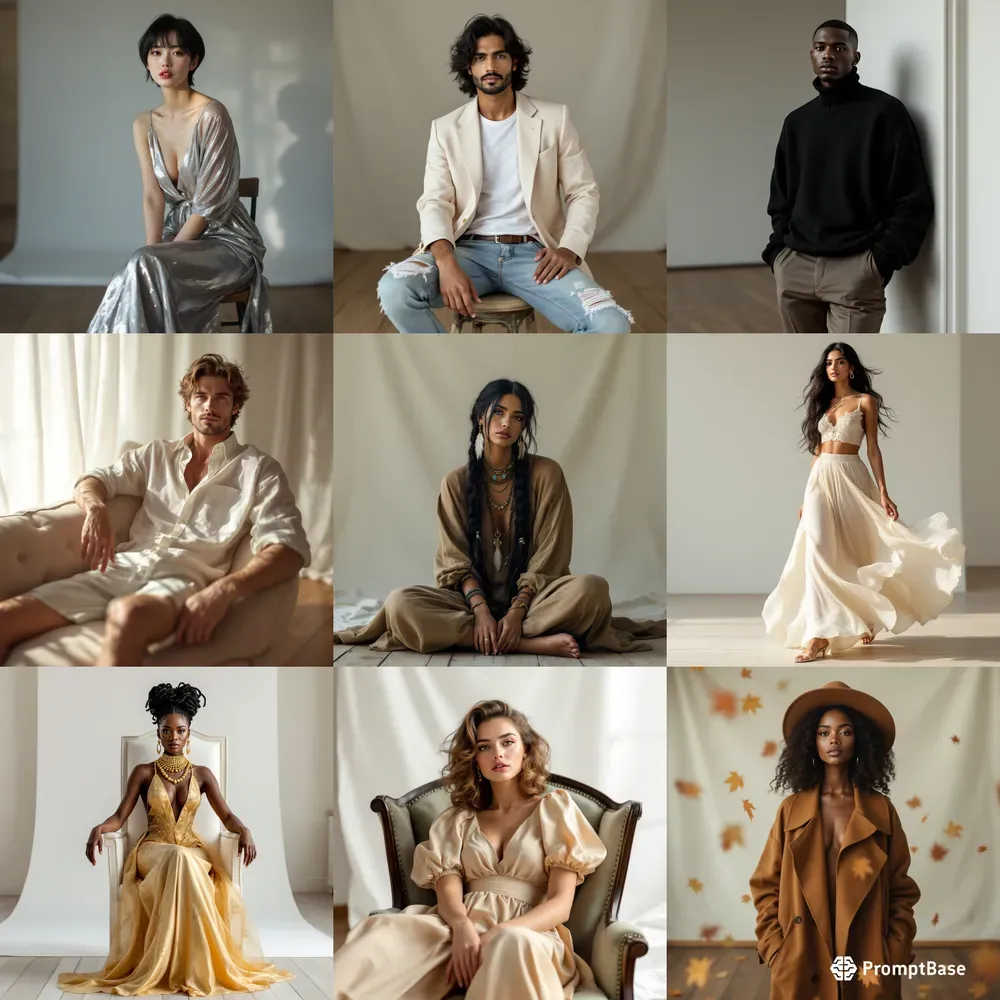 Radiant Elegance Soft Fashion Portraits