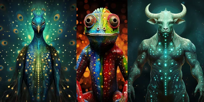 Futuristic Alien Animals generated by undefined