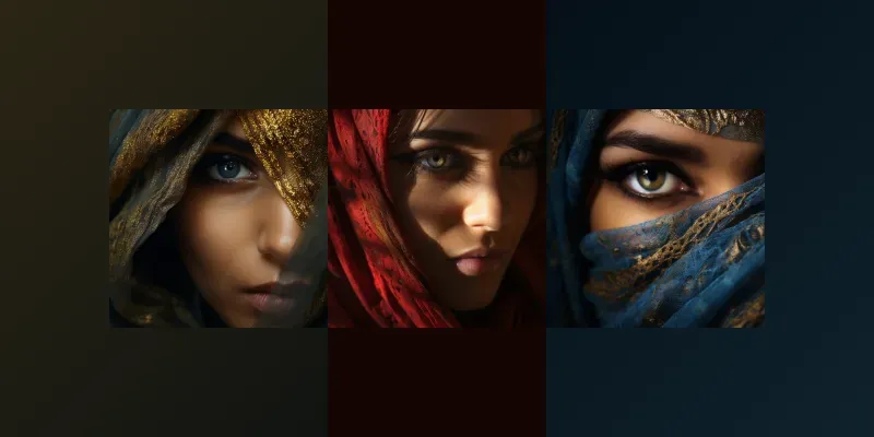 Mysterious Women In Scarves generated by undefined