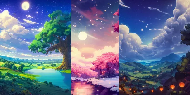 Magical Anime Landscape Ghibli Sceneries generated by undefined