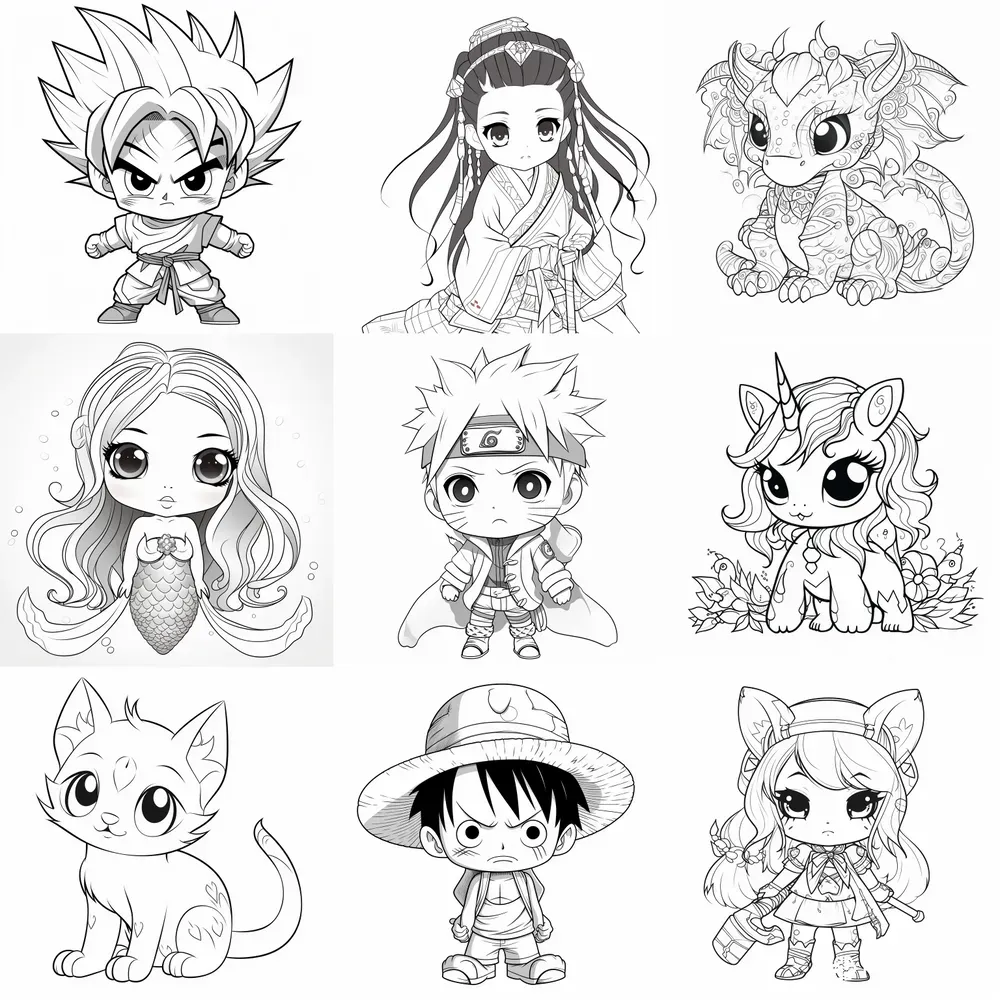 Chibi Anime Coloring Pages
