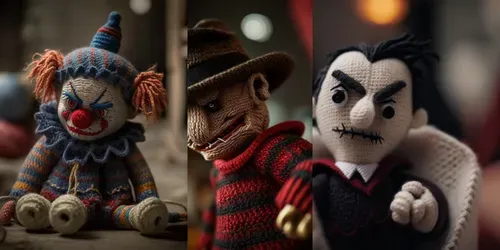 Knitted Horror Characters generated by midjourney