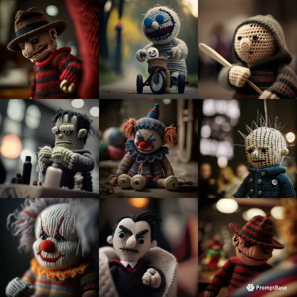 Knitted Horror Characters