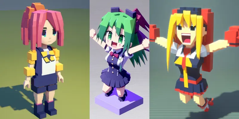 Voxel Anime Girls generated by undefined