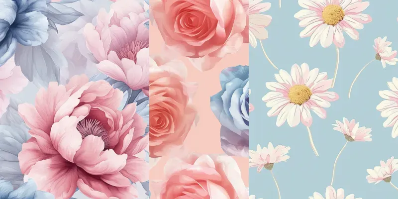 Soft Seamless Flower Patterns generated by undefined
