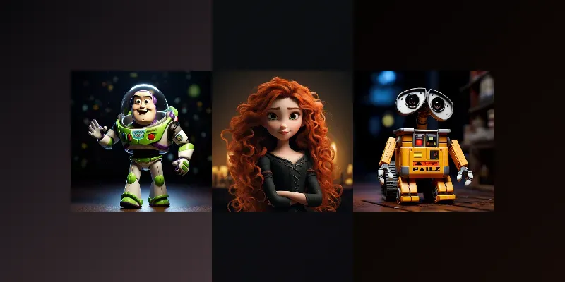 Pixar Cute Characters generated by undefined