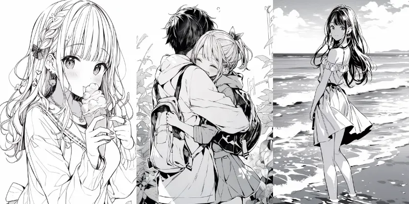 Manga Sketches Illustrations generated by undefined