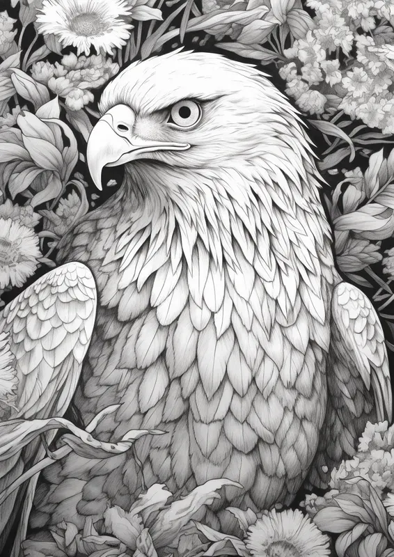 Adult Coloring Page Floral Portraits