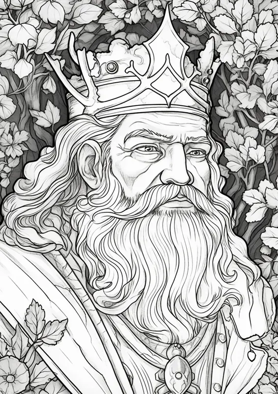 Adult Coloring Page Floral Portraits