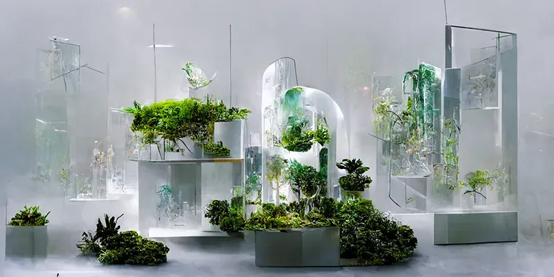 Futuristic Architectural Terrarium generated by undefined
