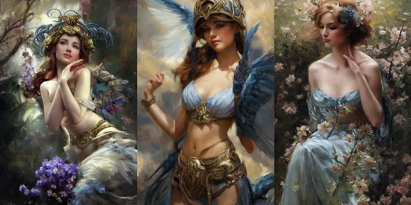 Goddesses Oil Paintings generated by undefined