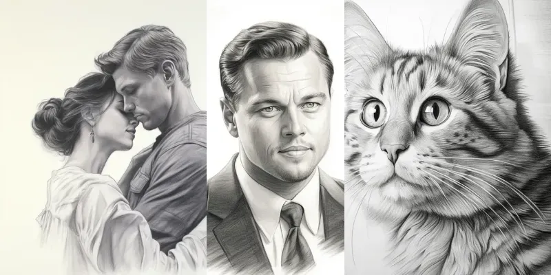 Simple Pencil Sketches generated by undefined