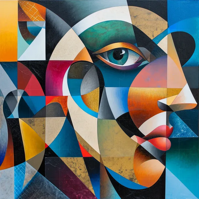 Geometric Cubism Art