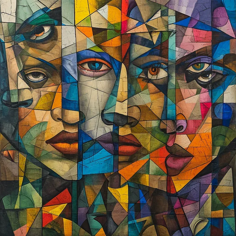 Geometric Cubism Art