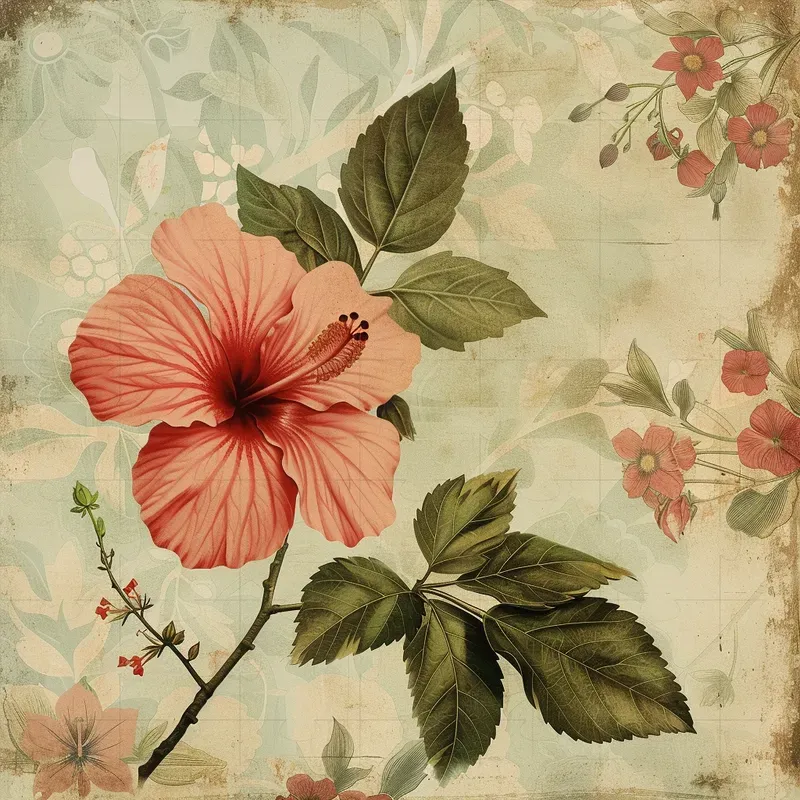 Botanical Vintage Nostalgic Collage Art
