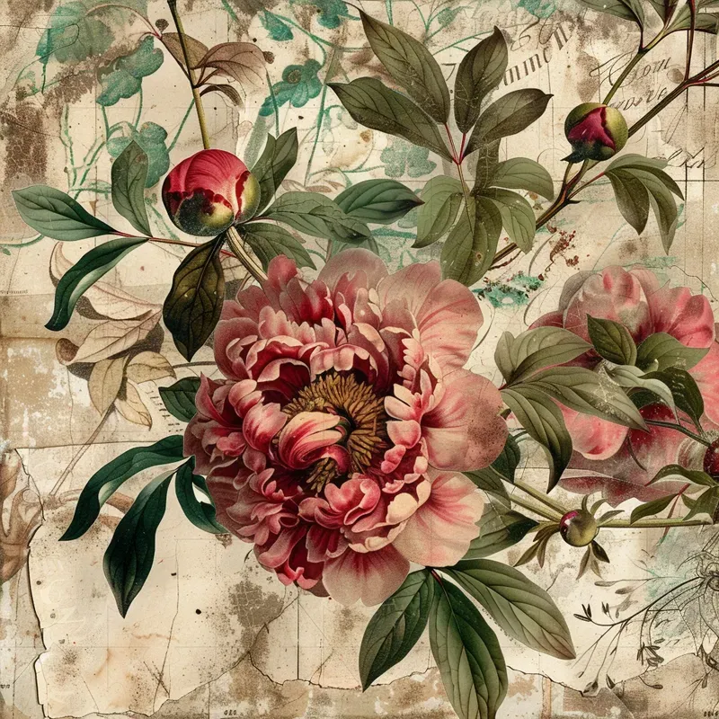 Botanical Vintage Nostalgic Collage Art