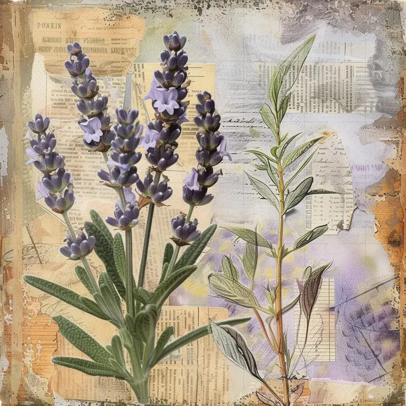 Botanical Vintage Nostalgic Collage Art