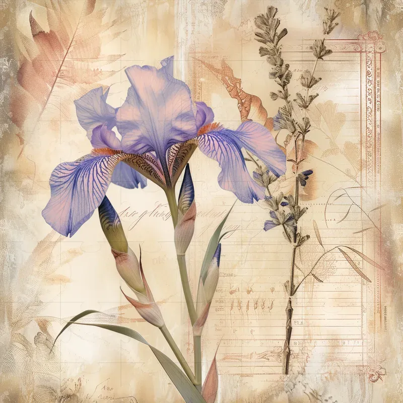 Botanical Vintage Nostalgic Collage Art